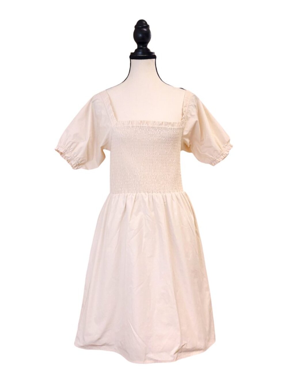 twik by Simons Light Peach Puff Sleeve Dress (S)